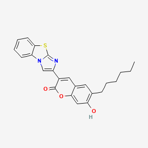 6-Hexyl-7-hydroxy-3-imidazo[2,1-b][1,3]benzothiazol-2-ylchromen-2-one