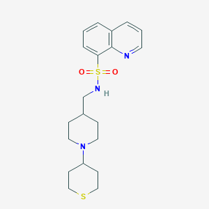 N-((1-(tetrahydro-2H-thiopyran-4-yl)piperidin-4-yl)methyl)quinoline-8-sulfonamide