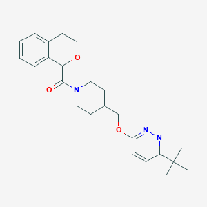 molecular formula C24H31N3O3 B2544587 3-tert-butyl-6-{[1-(3,4-dihydro-1H-2-benzopyran-1-carbonyl)piperidin-4-yl]methoxy}pyridazine CAS No. 2320466-11-1
