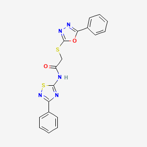 molecular formula C18H13N5O2S2 B2544607 N-(3-PHENYL-1,2,4-THIADIAZOL-5-YL)-2-[(5-PHENYL-1,3,4-OXADIAZOL-2-YL)SULFANYL]ACETAMIDE CAS No. 824977-47-1