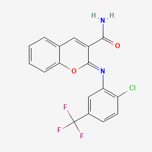 B2544617 (2Z)-2-{[2-chloro-5-(trifluoromethyl)phenyl]imino}-2H-chromene-3-carboxamide CAS No. 330158-56-0