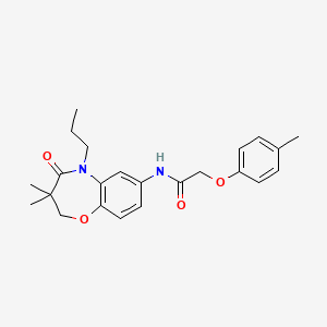 molecular formula C23H28N2O4 B2544622 N-(3,3-dimethyl-4-oxo-5-propyl-2,3,4,5-tetrahydro-1,5-benzoxazepin-7-yl)-2-(4-methylphenoxy)acetamide CAS No. 921564-78-5