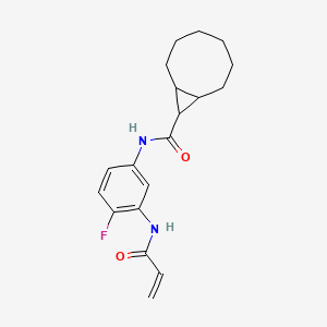 molecular formula C19H23FN2O2 B2544654 N-[4-Fluoro-3-(prop-2-enoylamino)phenyl]bicyclo[6.1.0]nonane-9-carboxamide CAS No. 2198881-26-2