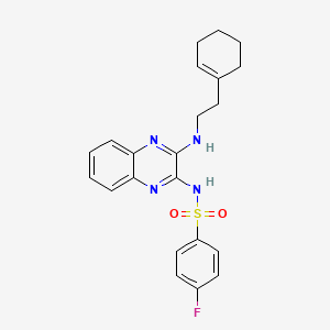 N-[3-[2-(cyclohexen-1-yl)ethylamino]quinoxalin-2-yl]-4-fluorobenzenesulfonamide