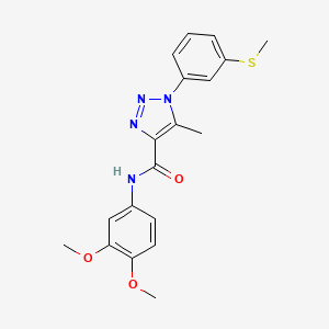 molecular formula C19H20N4O3S B2544701 N-(3,4-dimethoxyphenyl)-5-methyl-1-[3-(methylsulfanyl)phenyl]-1H-1,2,3-triazole-4-carboxamide CAS No. 895647-97-9