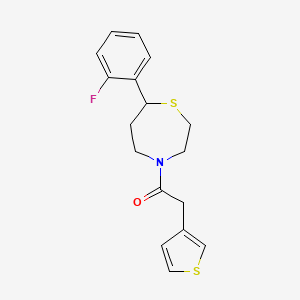 1-(7-(2-Fluorophenyl)-1,4-thiazepan-4-yl)-2-(thiophen-3-yl)ethanone