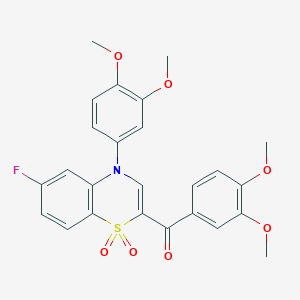 (3,4-dimethoxyphenyl)[4-(3,4-dimethoxyphenyl)-6-fluoro-1,1-dioxido-4H-1,4-benzothiazin-2-yl]methanone
