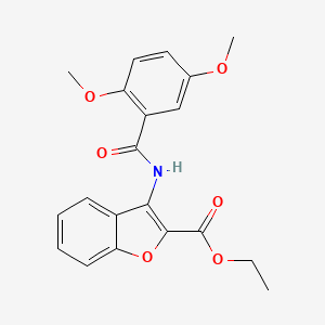 molecular formula C20H19NO6 B2544745 Ethyl 3-(2,5-dimethoxybenzamido)benzofuran-2-carboxylate CAS No. 955842-96-3