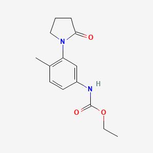 molecular formula C14H18N2O3 B2544763 ethyl N-[4-methyl-3-(2-oxopyrrolidin-1-yl)phenyl]carbamate CAS No. 923104-24-9