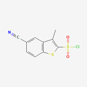 molecular formula C10H6ClNO2S2 B2544770 5-Cyano-3-methyl-1-benzothiophene-2-sulfonyl chloride CAS No. 1030857-85-2