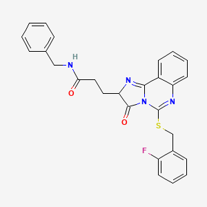 B2544773 N-benzyl-3-[5-[(2-fluorophenyl)methylsulfanyl]-3-oxo-2H-imidazo[1,2-c]quinazolin-2-yl]propanamide CAS No. 1037168-54-9