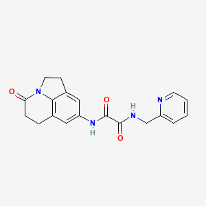 molecular formula C19H18N4O3 B2544787 N-{11-oxo-1-azatricyclo[6.3.1.0^{4,12}]dodeca-4(12),5,7-trien-6-yl}-N'-[(pyridin-2-yl)methyl]ethanediamide CAS No. 898418-99-0