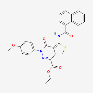 molecular formula C27H21N3O5S B2544798 ethyl 3-(4-methoxyphenyl)-5-(naphthalene-1-amido)-4-oxo-3H,4H-thieno[3,4-d]pyridazine-1-carboxylate CAS No. 851952-21-1