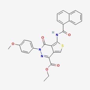 molecular formula C27H21N3O5S B2544798 Ethyl 3-(4-methoxyphenyl)-5-(naphthalene-1-carbonylamino)-4-oxothieno[3,4-d]pyridazine-1-carboxylate CAS No. 851952-21-1
