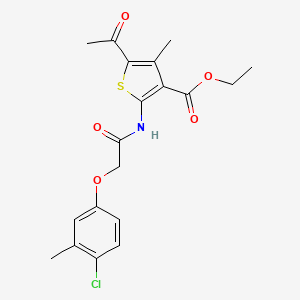 molecular formula C19H20ClNO5S B2544801 Ethyl 5-acetyl-2-(2-(4-chloro-3-methylphenoxy)acetamido)-4-methylthiophene-3-carboxylate CAS No. 692263-66-4