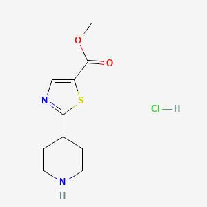 molecular formula C10H15ClN2O2S B2544806 Methyl 2-(piperidin-4-yl)-1,3-thiazole-5-carboxylate hydrochloride CAS No. 2031269-27-7