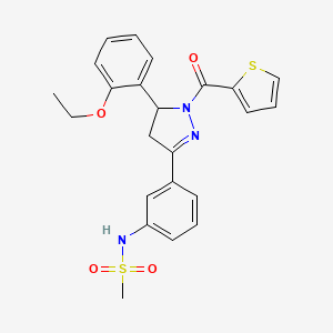 molecular formula C23H23N3O4S2 B2544815 N-(3-(5-(2-ethoxyphenyl)-1-(thiophene-2-carbonyl)-4,5-dihydro-1H-pyrazol-3-yl)phenyl)methanesulfonamide CAS No. 852141-85-6