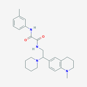 molecular formula C26H34N4O2 B2544823 N-[2-(1-methyl-1,2,3,4-tetrahydroquinolin-6-yl)-2-(piperidin-1-yl)ethyl]-N'-(3-methylphenyl)ethanediamide CAS No. 922040-25-3