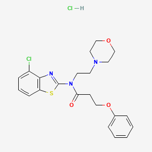molecular formula C22H25Cl2N3O3S B2544825 N-(4-chlorobenzo[d]thiazol-2-yl)-N-(2-morpholinoethyl)-3-phenoxypropanamide hydrochloride CAS No. 1330289-92-3