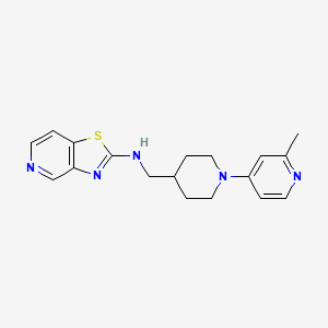 B2544832 N-[[1-(2-Methylpyridin-4-yl)piperidin-4-yl]methyl]-[1,3]thiazolo[4,5-c]pyridin-2-amine CAS No. 2379953-73-6