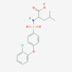 ((4-(2-Chlorophenoxy)phenyl)sulfonyl)leucine