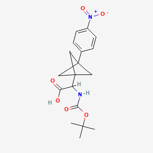 2-[(2-Methylpropan-2-yl)oxycarbonylamino]-2-[3-(4-nitrophenyl)-1-bicyclo[1.1.1]pentanyl]acetic acid