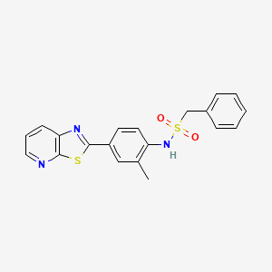 molecular formula C20H17N3O2S2 B2544839 N-(2-methyl-4-(thiazolo[5,4-b]pyridin-2-yl)phenyl)-1-phenylmethanesulfonamide CAS No. 2320726-48-3