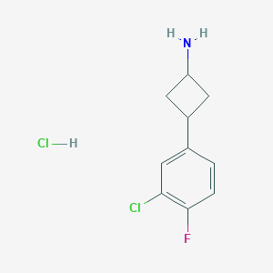 3-(3-Chloro-4-fluorophenyl)cyclobutan-1-amine hydrochloride, trans