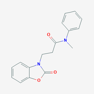 molecular formula C17H16N2O3 B254485 N-methyl-3-(2-oxo-1,3-benzoxazol-3(2H)-yl)-N-phenylpropanamide 