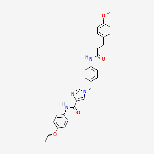 molecular formula C29H30N4O4 B2544853 N-(4-ethoxyphenyl)-1-(4-(3-(4-methoxyphenyl)propanamido)benzyl)-1H-imidazole-4-carboxamide CAS No. 1251684-17-9