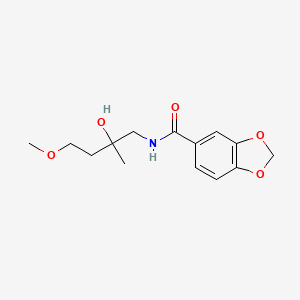 molecular formula C14H19NO5 B2544860 N-(2-hydroxy-4-methoxy-2-methylbutyl)benzo[d][1,3]dioxole-5-carboxamide CAS No. 1914354-95-2