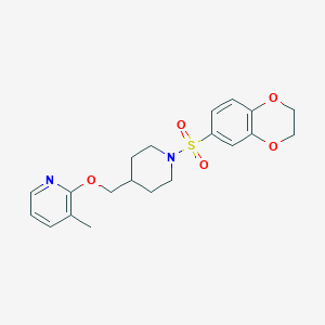 B2544869 2-{[1-(2,3-Dihydro-1,4-benzodioxine-6-sulfonyl)piperidin-4-yl]methoxy}-3-methylpyridine CAS No. 2201657-61-4