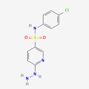 molecular formula C11H11ClN4O2S B2544900 N-(4-chlorophenyl)-6-hydrazinylpyridine-3-sulfonamide CAS No. 1042507-82-3