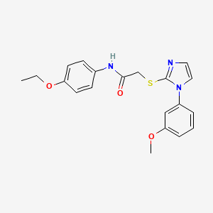 molecular formula C20H21N3O3S B2544903 N-(4-ethoxyphenyl)-2-((1-(3-methoxyphenyl)-1H-imidazol-2-yl)thio)acetamide CAS No. 851132-30-4