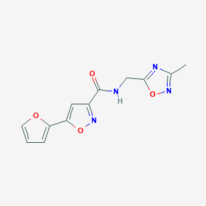 5-(furan-2-yl)-N-((3-methyl-1,2,4-oxadiazol-5-yl)methyl)isoxazole-3-carboxamide