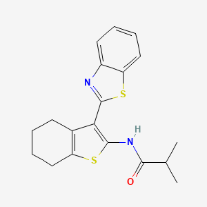molecular formula C19H20N2OS2 B2544973 N-[3-(1,3-benzothiazol-2-yl)-4,5,6,7-tetrahydro-1-benzothiophen-2-yl]-2-methylpropanamide CAS No. 307510-65-2