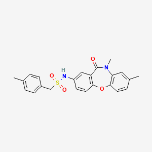 molecular formula C23H22N2O4S B2544974 N-(8,10-dimethyl-11-oxo-10,11-dihydrodibenzo[b,f][1,4]oxazepin-2-yl)-1-(p-tolyl)methanesulfonamide CAS No. 921899-29-8
