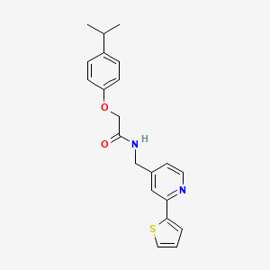 molecular formula C21H22N2O2S B2544975 2-(4-isopropylphenoxy)-N-((2-(thiophen-2-yl)pyridin-4-yl)methyl)acetamide CAS No. 1904168-59-7