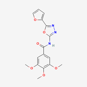 molecular formula C16H15N3O6 B2544977 N-[5-(furan-2-yl)-1,3,4-oxadiazol-2-yl]-3,4,5-trimethoxybenzamide CAS No. 862808-85-3