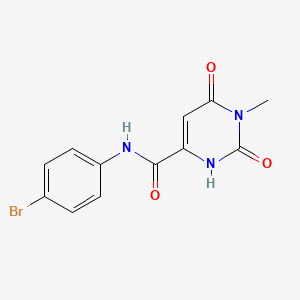molecular formula C12H10BrN3O3 B2545017 N-(4-bromophenyl)-6-hydroxy-1-methyl-2-oxo-1,2-dihydro-4-pyrimidinecarboxamide CAS No. 338774-79-1