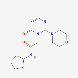 molecular formula C16H24N4O3 B2545031 N-CYCLOPENTYL-2-[4-METHYL-2-(MORPHOLIN-4-YL)-6-OXO-1,6-DIHYDROPYRIMIDIN-1-YL]ACETAMIDE CAS No. 1251595-17-1