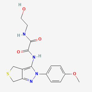 molecular formula C16H18N4O4S B2545048 N-(2-hydroxyethyl)-N'-[2-(4-methoxyphenyl)-2H,4H,6H-thieno[3,4-c]pyrazol-3-yl]ethanediamide CAS No. 900009-98-5