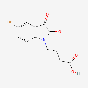 molecular formula C12H10BrNO4 B2545052 4-(5-bromo-2,3-dioxo-2,3-dihydro-1H-indol-1-yl)butanoic acid CAS No. 928712-48-5