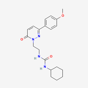 molecular formula C20H26N4O3 B2545104 1-cyclohexyl-3-(2-(3-(4-methoxyphenyl)-6-oxopyridazin-1(6H)-yl)ethyl)urea CAS No. 1021081-97-9