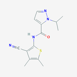 molecular formula C14H16N4OS B2545105 N-(3-cyano-4,5-dimethylthiophen-2-yl)-1-isopropyl-1H-pyrazole-5-carboxamide CAS No. 1203079-53-1