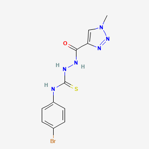 molecular formula C11H11BrN6OS B2545120 N-{[(4-bromophenyl)carbamothioyl]amino}-1-methyl-1H-1,2,3-triazole-4-carboxamide CAS No. 2319874-86-5