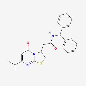 molecular formula C24H25N3O2S B2545124 N-benzhydryl-2-(7-isopropyl-5-oxo-3,5-dihydro-2H-thiazolo[3,2-a]pyrimidin-3-yl)acetamide CAS No. 952996-90-6