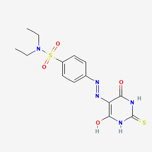 molecular formula C14H17N5O4S2 B2545126 4-[2-(4,6-dioxo-2-sulfanylidene-1,3-diazinan-5-ylidene)hydrazin-1-yl]-N,N-diethylbenzene-1-sulfonamide CAS No. 326912-27-0