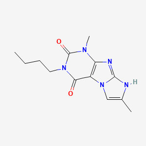 molecular formula C13H17N5O2 B2545136 3-butyl-1,7-dimethyl-1H-imidazo[2,1-f]purine-2,4(3H,8H)-dione CAS No. 927625-59-0