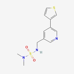 molecular formula C12H15N3O2S2 B2545149 Dimethyl({[5-(thiophen-3-yl)pyridin-3-yl]methyl}sulfamoyl)amine CAS No. 1795362-31-0